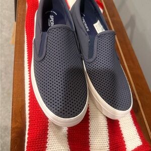 Sperry Men's Perforated Navy Slip-Ons